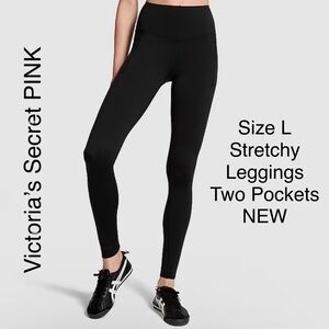 VS Pink Stretch Leggings Pockets Yoga Fitness Active Athletic Pants
